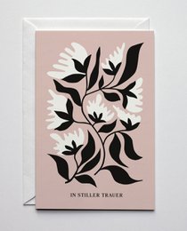 Trauerkarte Weisse Blumen
