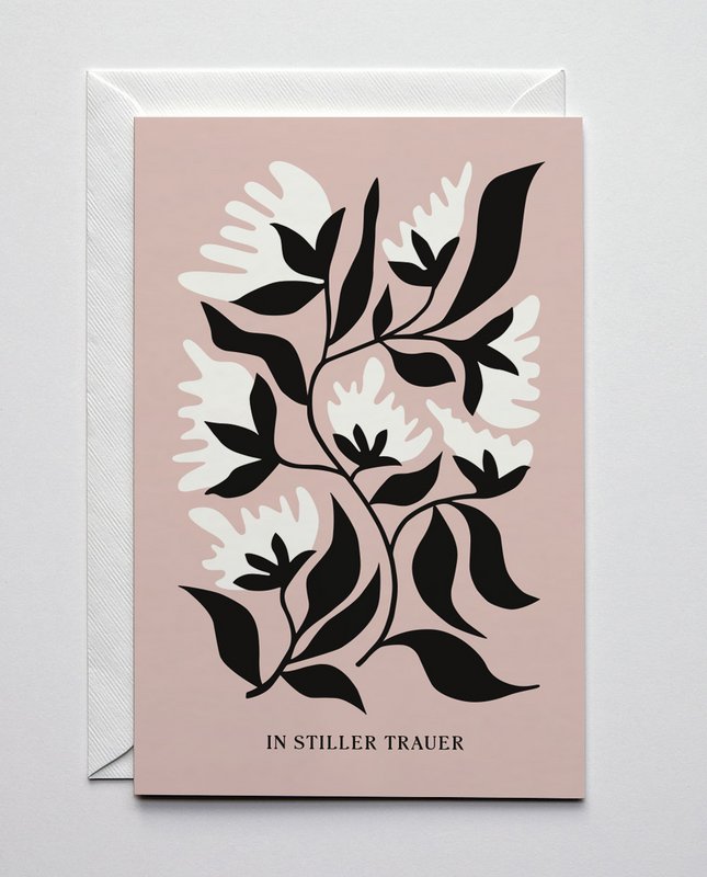 Trauerkarte Weisse Blumen