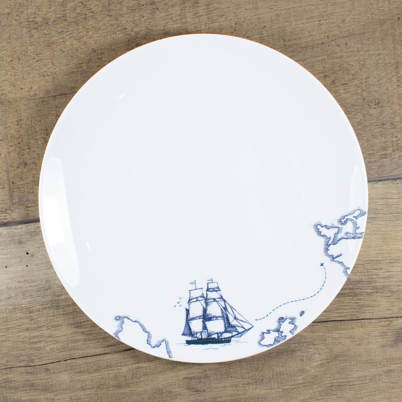 Plato de porcelana velero