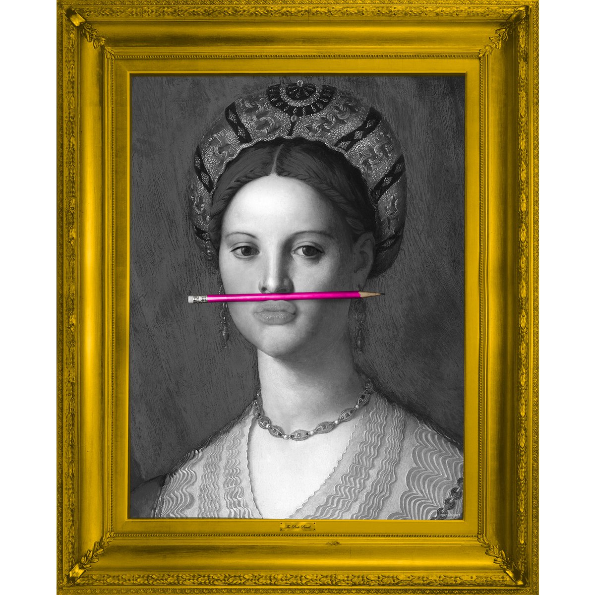 Die rosa Bleistift Leinwand klein