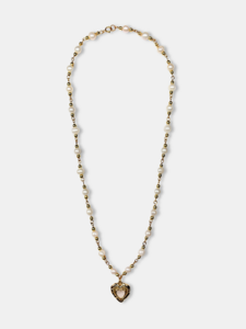 Genuine Pearls Necklace - Heart Charm