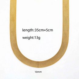 Cezary – Breite goldene Mesh-Halskette