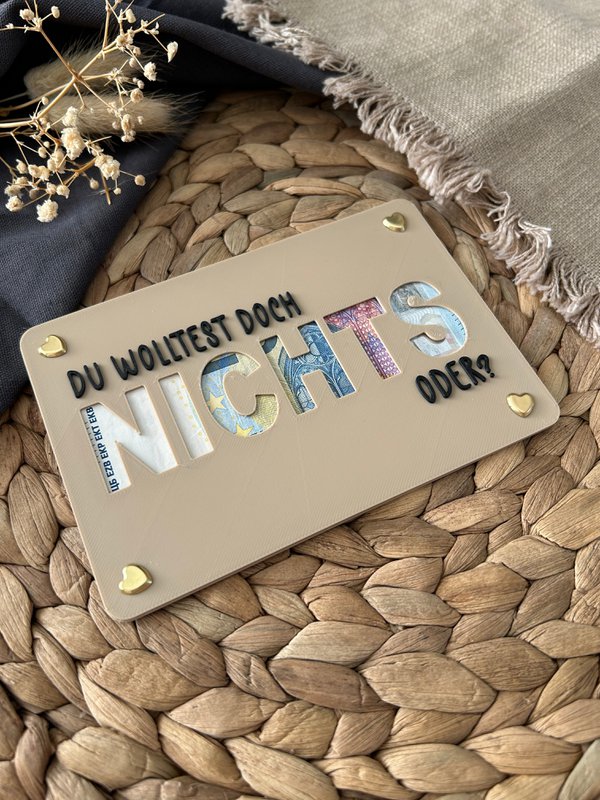 Money gift card - creative packaging for money gifts - financial injection, thank you & gift idea Thank you You didn't want anything