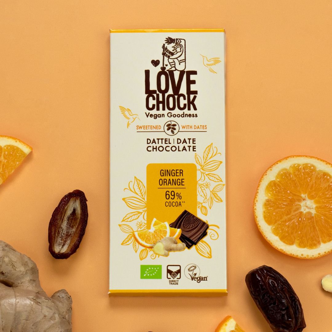Pakke med dadelsødet chokolade - økologisk & vegansk
