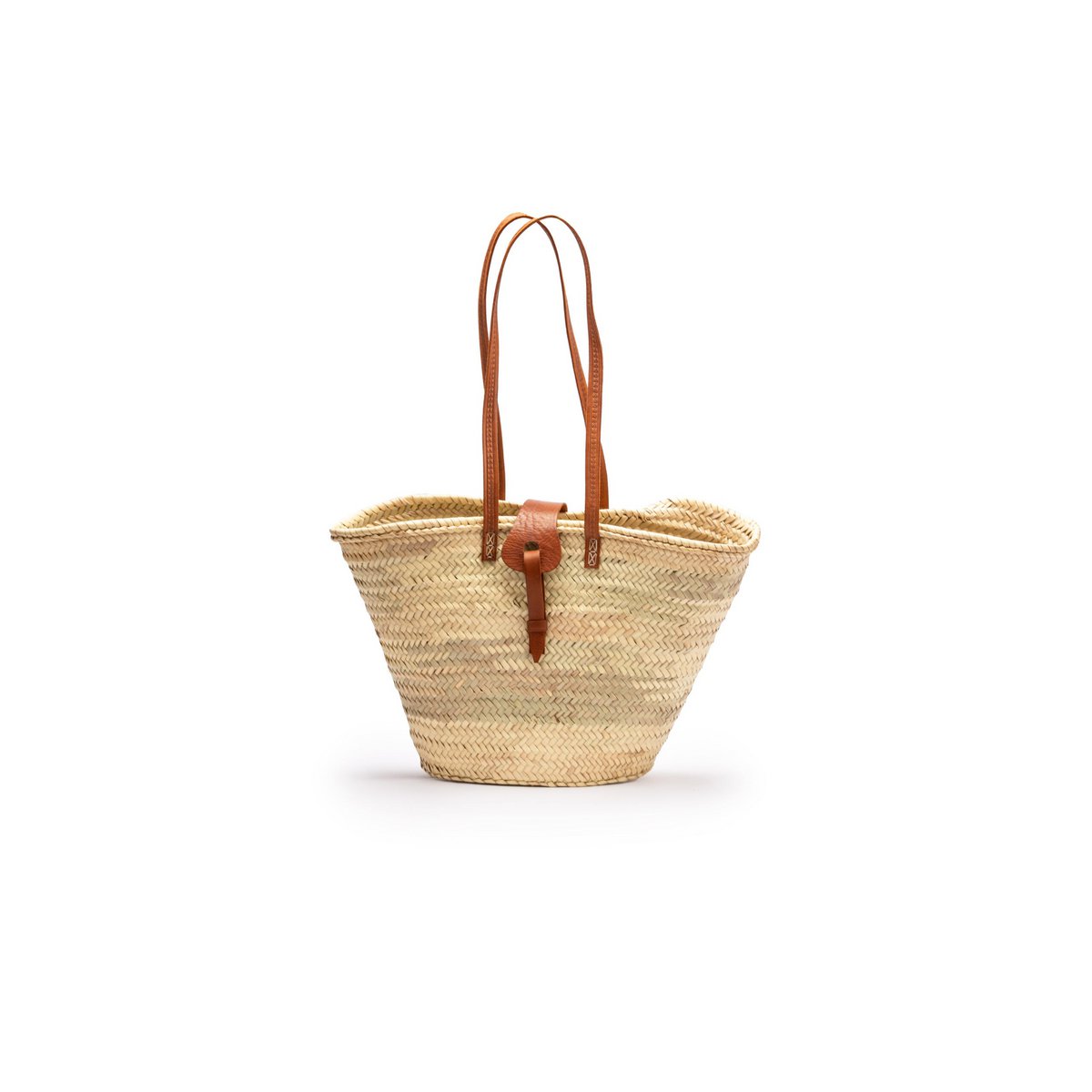 Strandtragetasche, Strohtasche, Basttasche mit Leder, Esparto-Tragetasche, handgefertigt, 50 cm