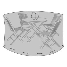 Fodera Luxury - Fodera Luxury per tavolo rotondo 180 cm con 4 sedie, poliestere 600D 210 g/m2 spalmato PU, idrorepellente, nero
