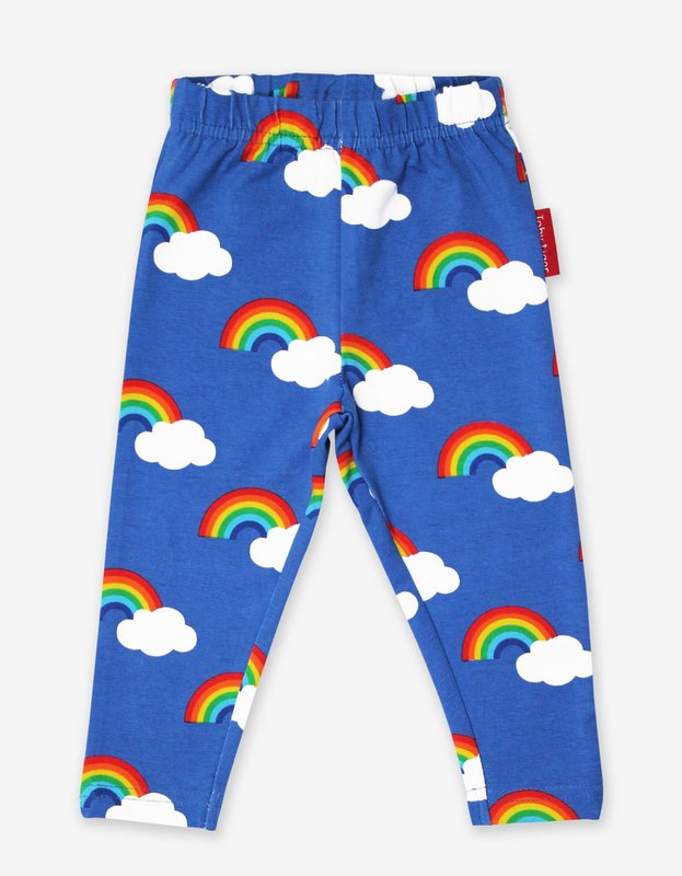 Leggings d'enfants en coton biologique avec une impression arc-en-ciel