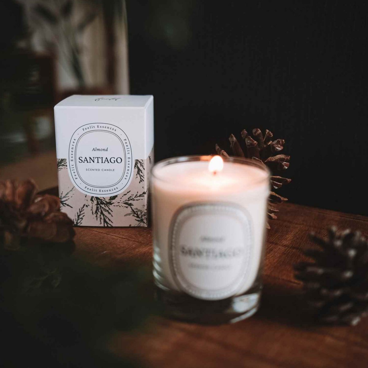 I am scented candle. Almond fragrance. Santiago Collection