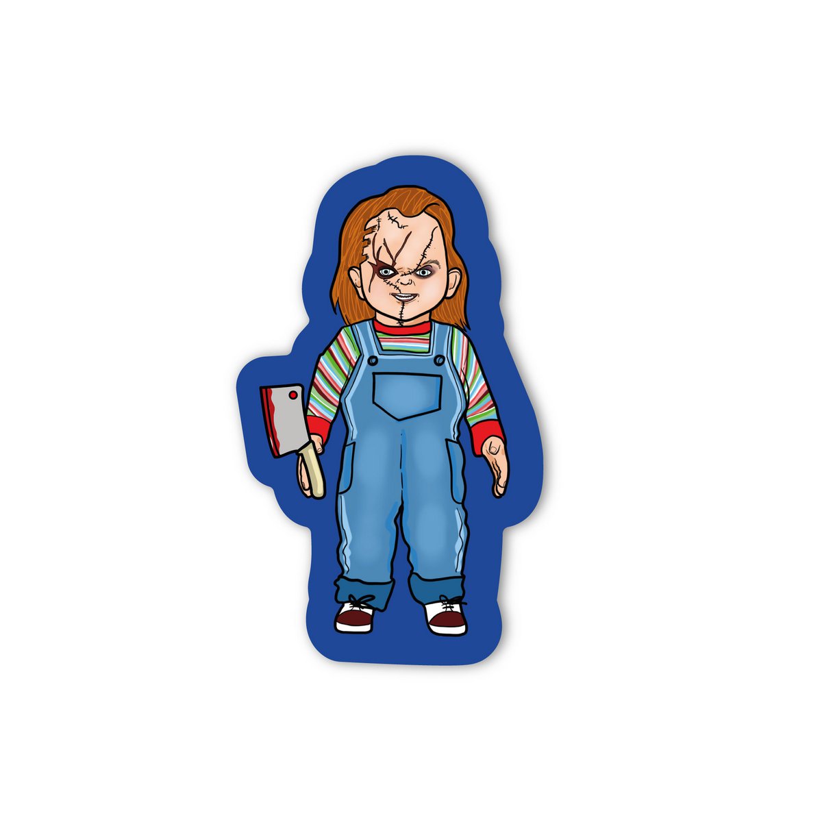 scary doll halloween sticker