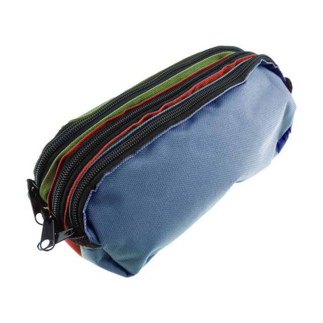 Trousse à stylo Kangaro 3 compartiments 25x9x11 cm bleu/rouge/vert
