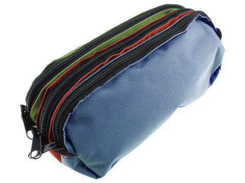 Pen pouch Kangaro 3 compartments 25x9x11 cm blue/red/green