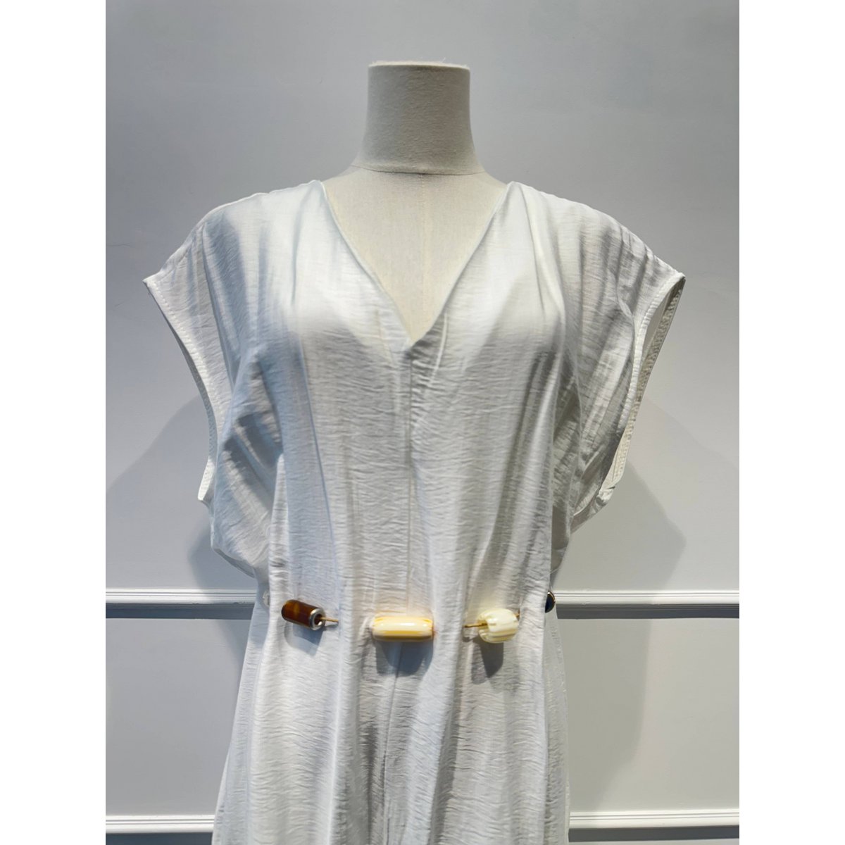 Robe-Combinaison Longue avec Ceinture de Perles - VISCOSE - 8800