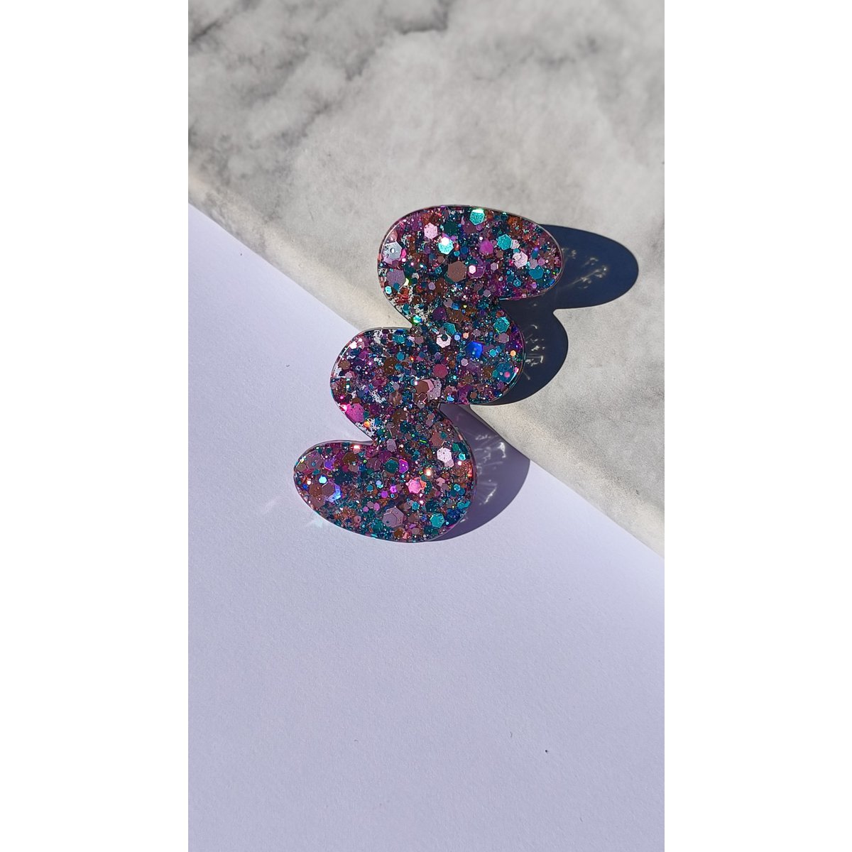 ⋒ pacchetto di clip per capelli in resina - farfalla glitter (8 articoli) ⋒