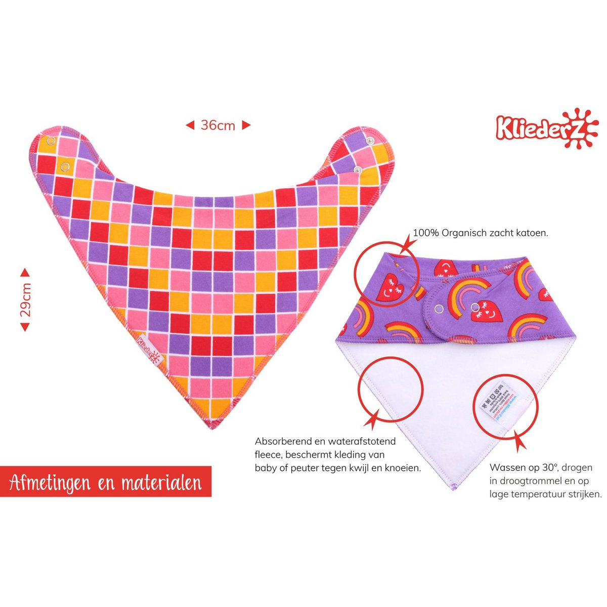 Śliniaczek w kropki Happy Hearts - śliniaczek dla niemowląt