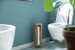 Toilet paper storage for 4 toilets, braided from water hyacinth