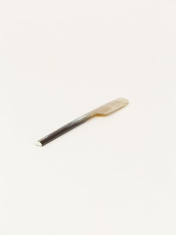 Set of 6 "Baguette" butter knife in marbled black horn
