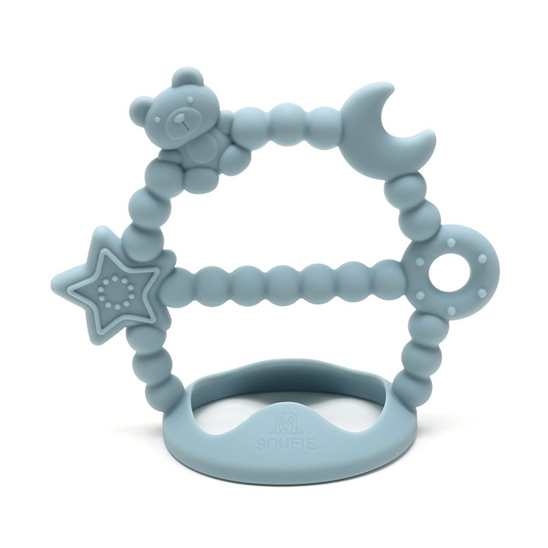 Anneau de dentition en silicone souple GALAXY | BLEU BÉBÉ