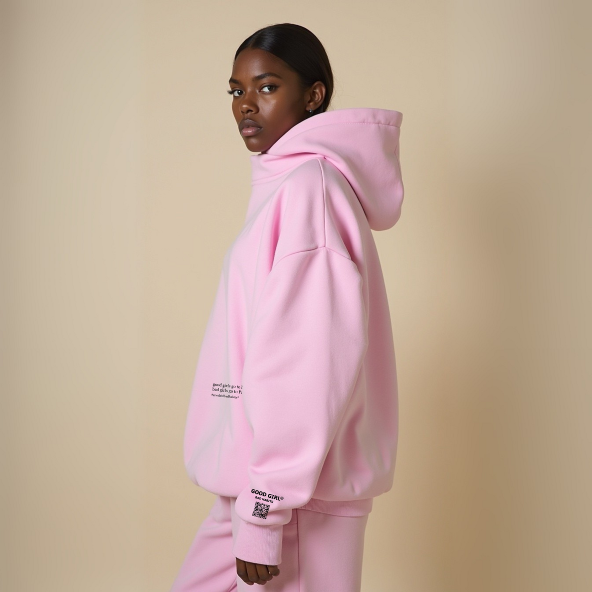 Hoodie "BAD GIRLS GO TO PARIS" - Beige