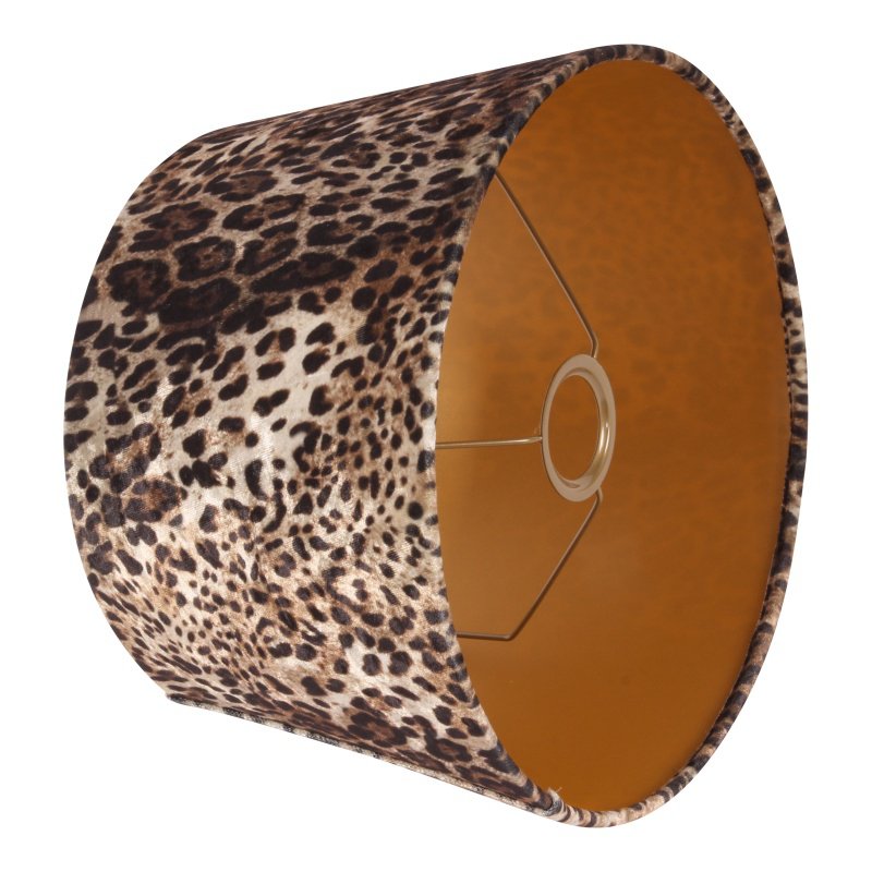 Lampshade round 30 cm - Panter - Brown - Fabric