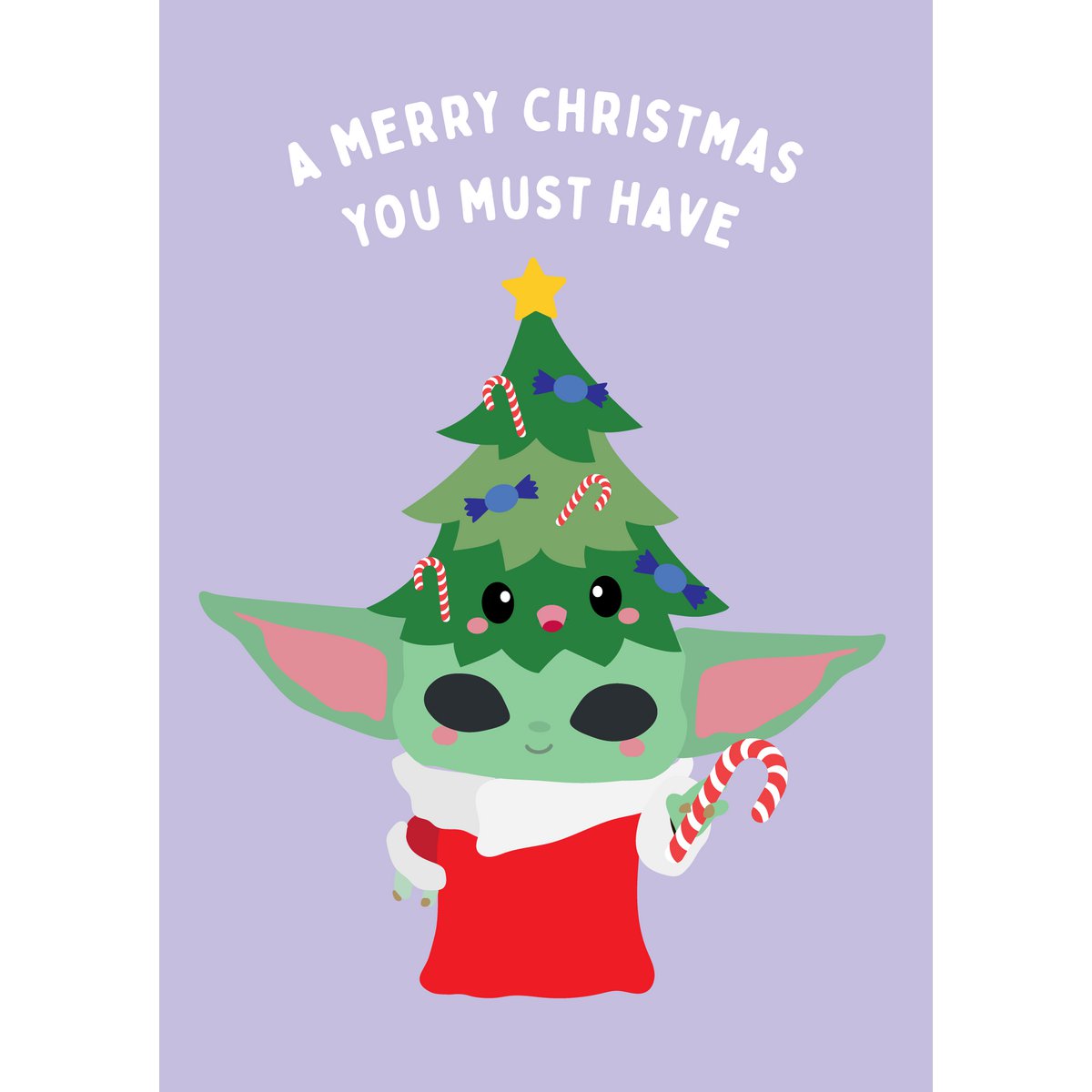 Julekort baby yoda star wars