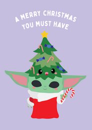 Christmas card baby yoda star wars