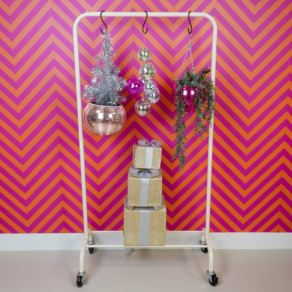 Clothrack rack - Wheels - Sand - 80x40x155cm