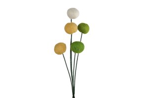 Decorative flower Ball 5x yellow/green