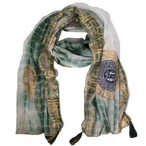 Nomad Sari - Pareo - 180x50cm - Marbella Print - Green with gold trim