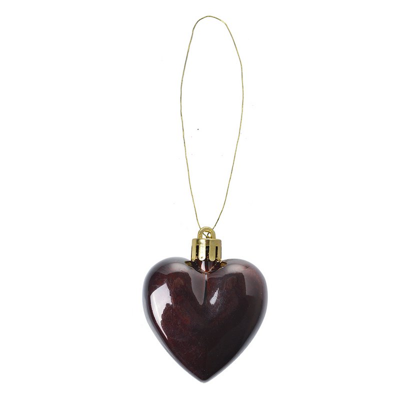 Kerstbal Set van 8 Hart 5 cm Meerkleurig Kunststof