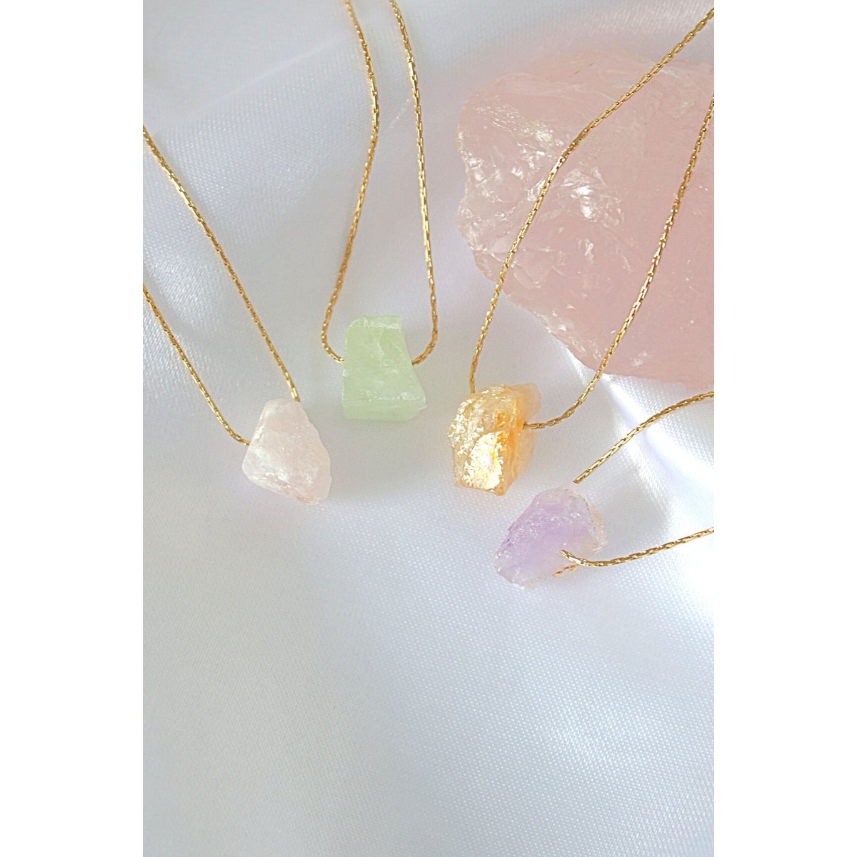 Ruwe natuurlijke kristallen | 24K hanger kettingen