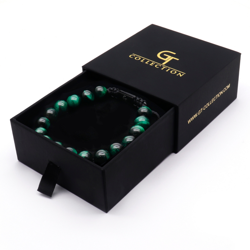 Mænds GREEN TIGER EYE perlearmbånd