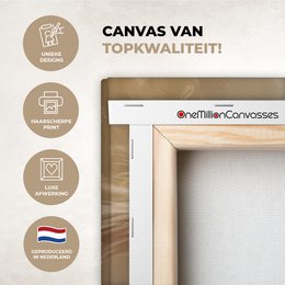 Lærredsmaleri - vægdekoration - blomster - lyserød - moderne - beige