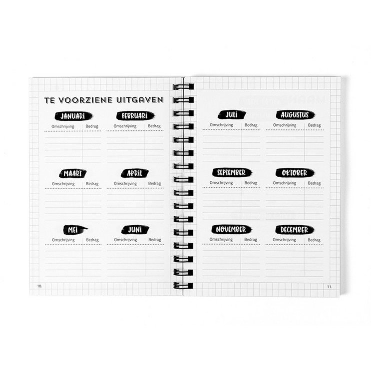 Budget Planner Cash Book A5 // Black and White Household Booklet