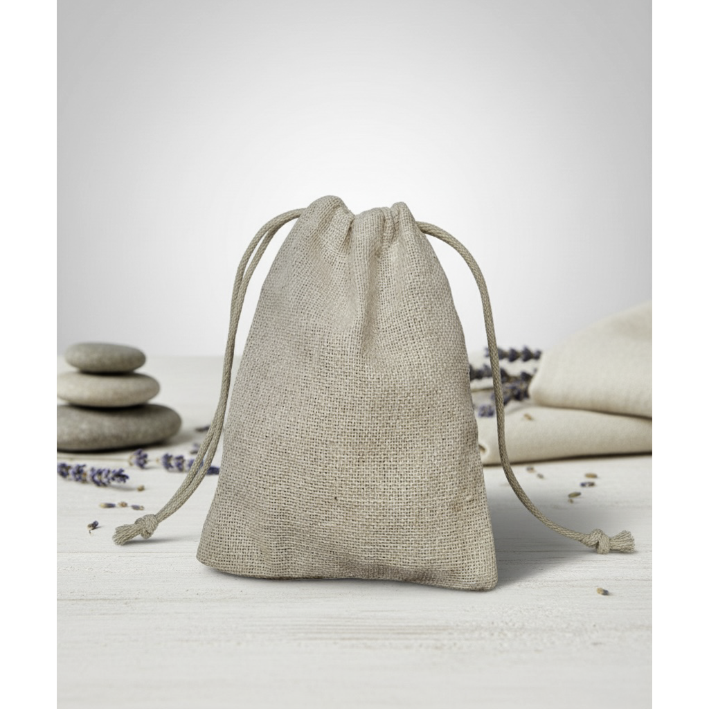 Jute gift bag with cord (packed in 10 pieces)