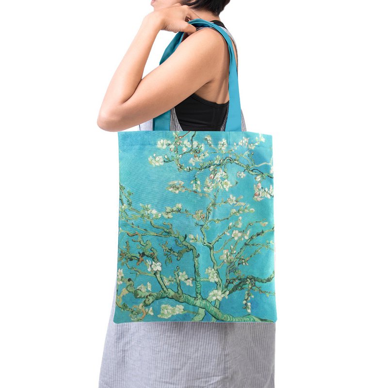 Cotton Tote Bag Luxe, Van Gogh, Almond Blossom