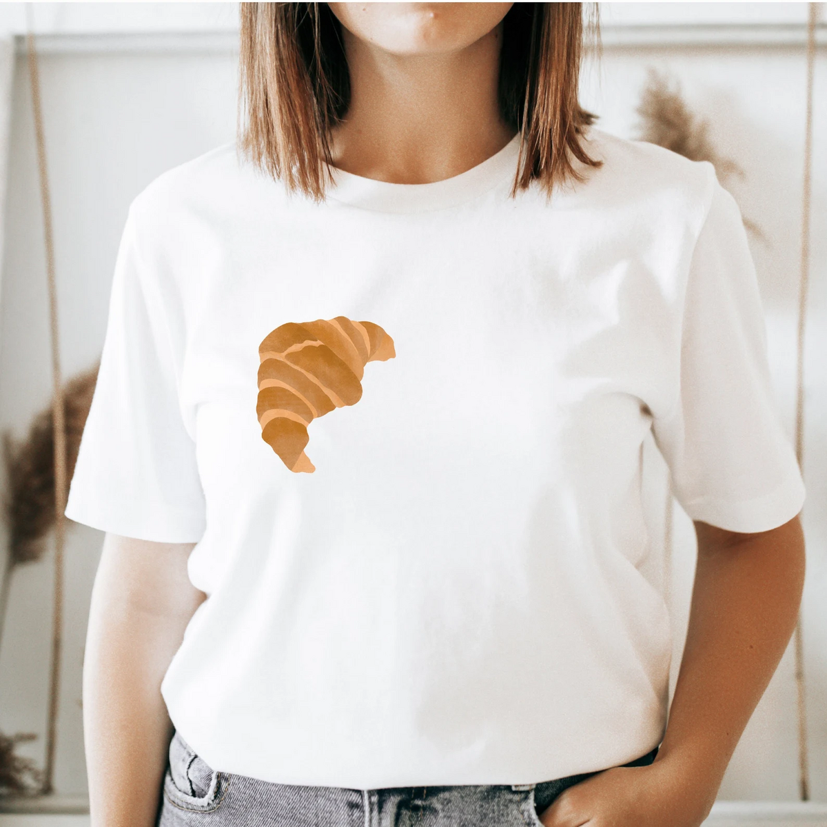 T-shirt Croissant Pasticceria - COTONE ORGANICO Simpatico regalo per maglietta croissant