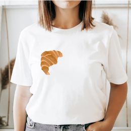 T-shirt Croissant kager - ØKOLOGISK BOMULD Sød Croissant skjorte gave