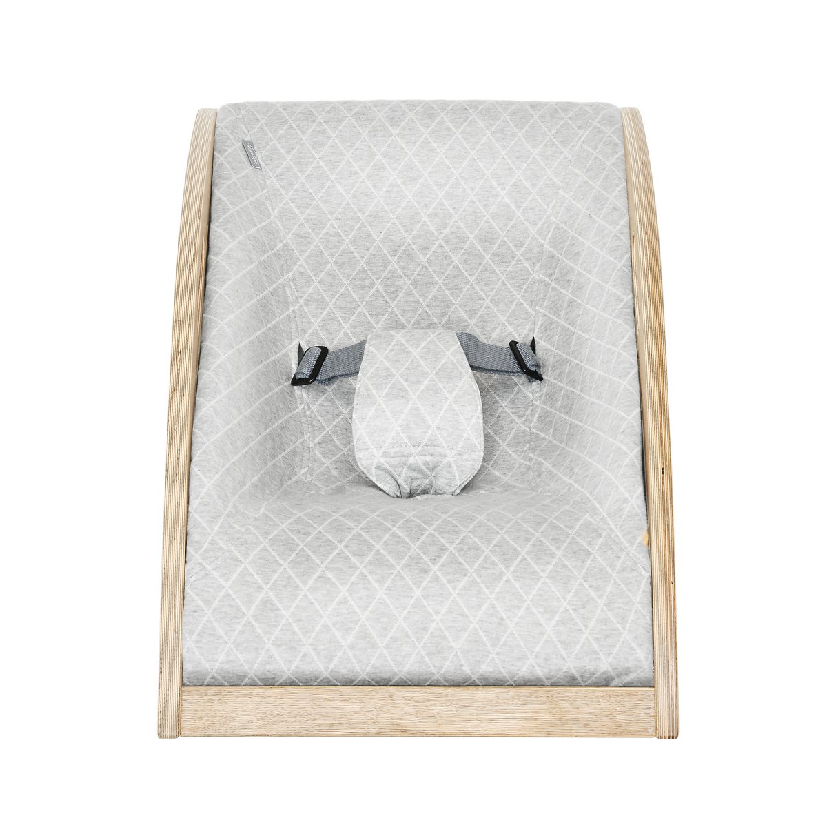Baby bouncer "Babywelle" oak, fabric grey