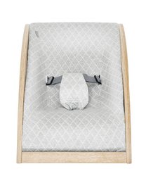 Baby bouncer "Babywelle" oak, fabric grey