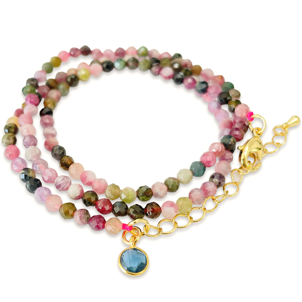 Wrap bracelet 'Aura' made of tourmaline (can also be worn as a necklace!)