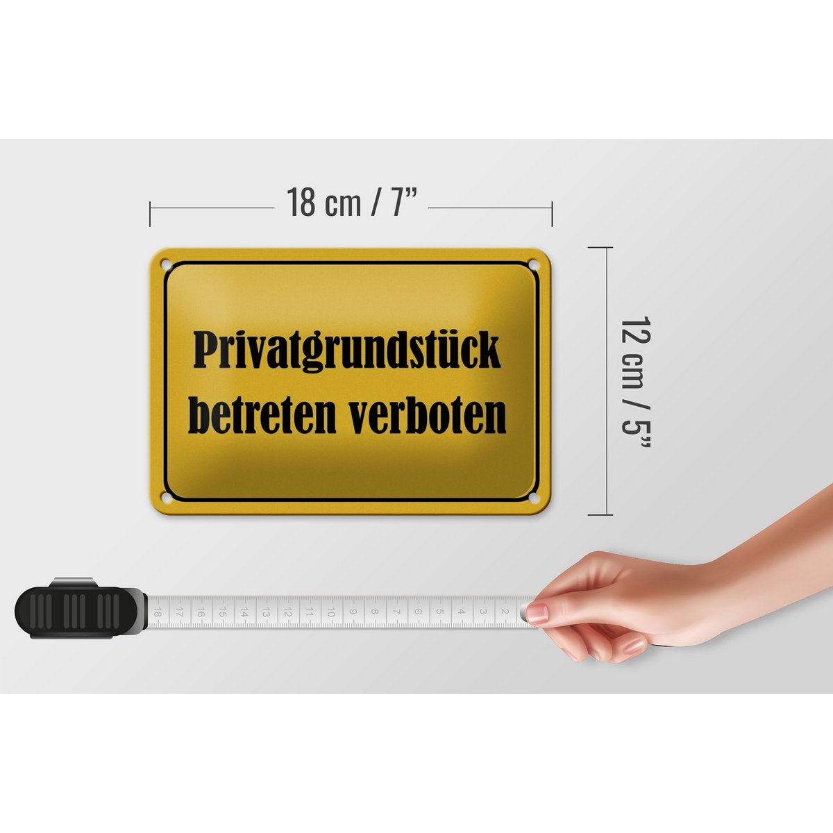 Tin sign notice 18x12cm enter private property decoration