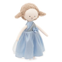 Coton Toy mou, Cotti Motti - Zoe The Mouton: Robe en satin bleu + conte de sirène bonus (30 cm)