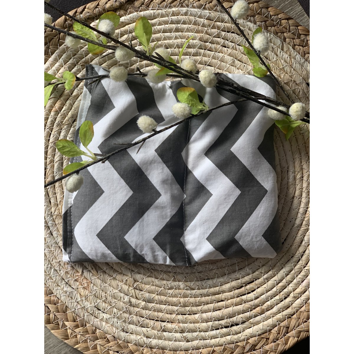 bolsa de granos de trigo baby "zigzag"