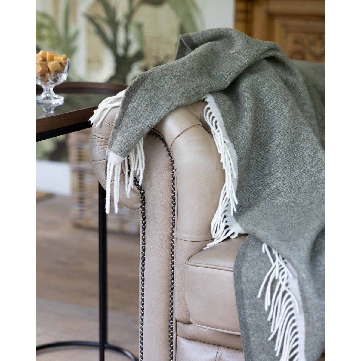 Merino/Cashmere Throwd Deken Milaan Verde Orlo
