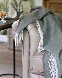 Merino/Cashmere Throwd Deken Milaan Verde Orlo