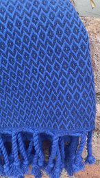 SAMOS Cotton Hammam Pool Towel – Lightweight – Blue / Navy Blue - 180x100 cm