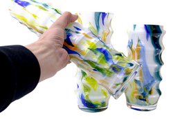 Vase Ribbel "Monet Collection" - stor - højde 33 cm - glas