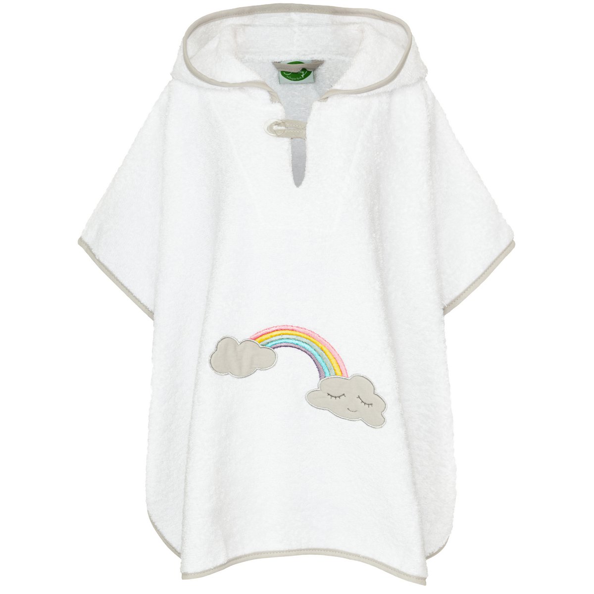 Badeponcho regnbue, hvid