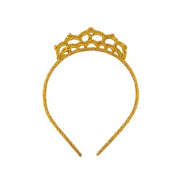 Fascia per capelli all'uncinetto Corona dorata