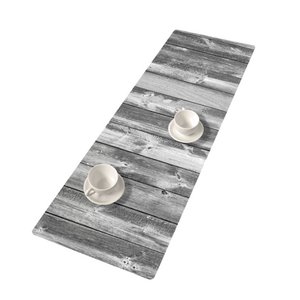 Silver Wood Table Runner In Felt Bertoni 33 x 95 cm.
